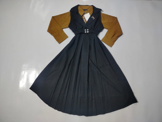 Girls 2-Piece Georgette Frock with Stylish Waistcoat (Ages 6–13 Years)