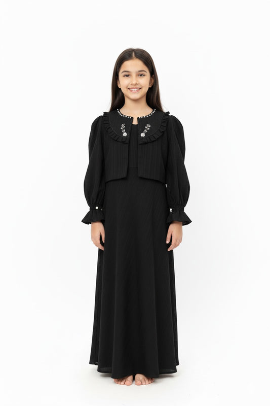 Elegant Long Frock for Girls | Crush Gorjet Fabric