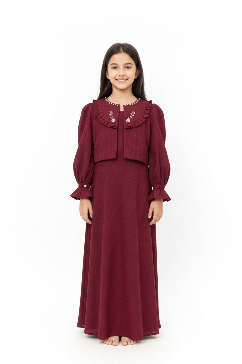 Elegant Long Frock for Girls | Crush Gorjet Fabric