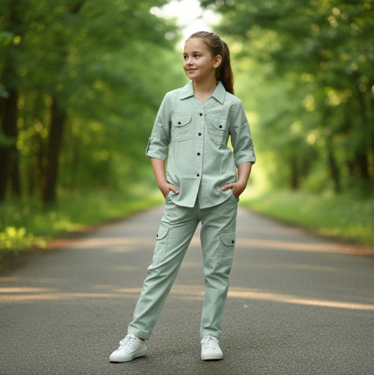 Trendy Girls’ Cotton Co-Ord Set Premium Shemray Fabric