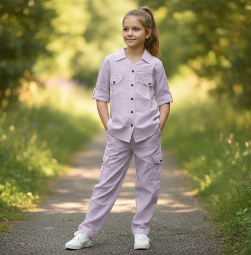 Trendy Girls’ Cotton Co-Ord Set Premium Shemray Fabric