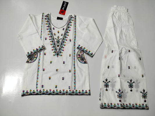 Girls Cotton Kurti with Ghara – 2 Piece Traditional Set (Ages 2 to 8 Years)