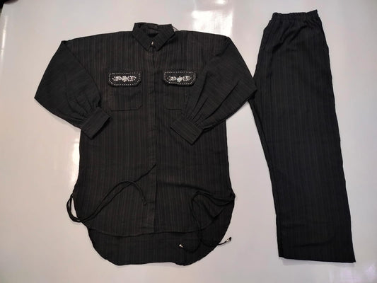 High-Quality Crush Georgette 2-Piece Shirt Trouser Set