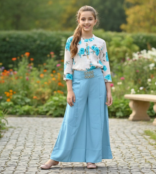 Trendy Floral Top & Palazzo Set for kids | Gorjet Fabric