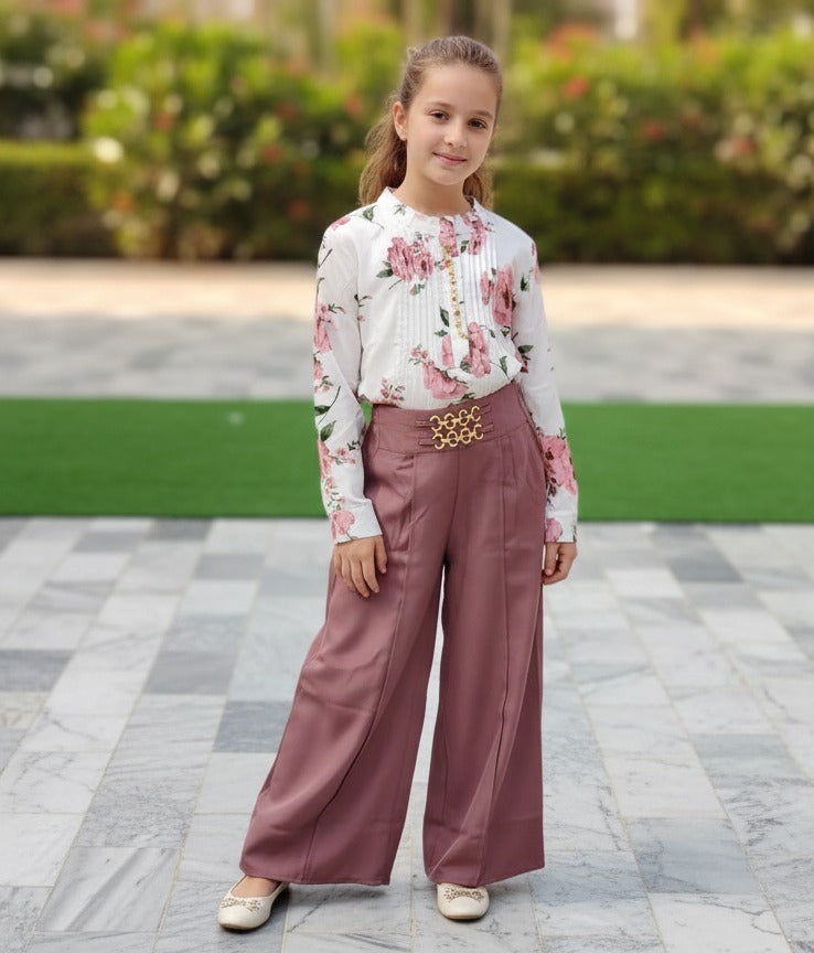 Trendy Floral Top & Palazzo Set for kids | Gorjet Fabric
