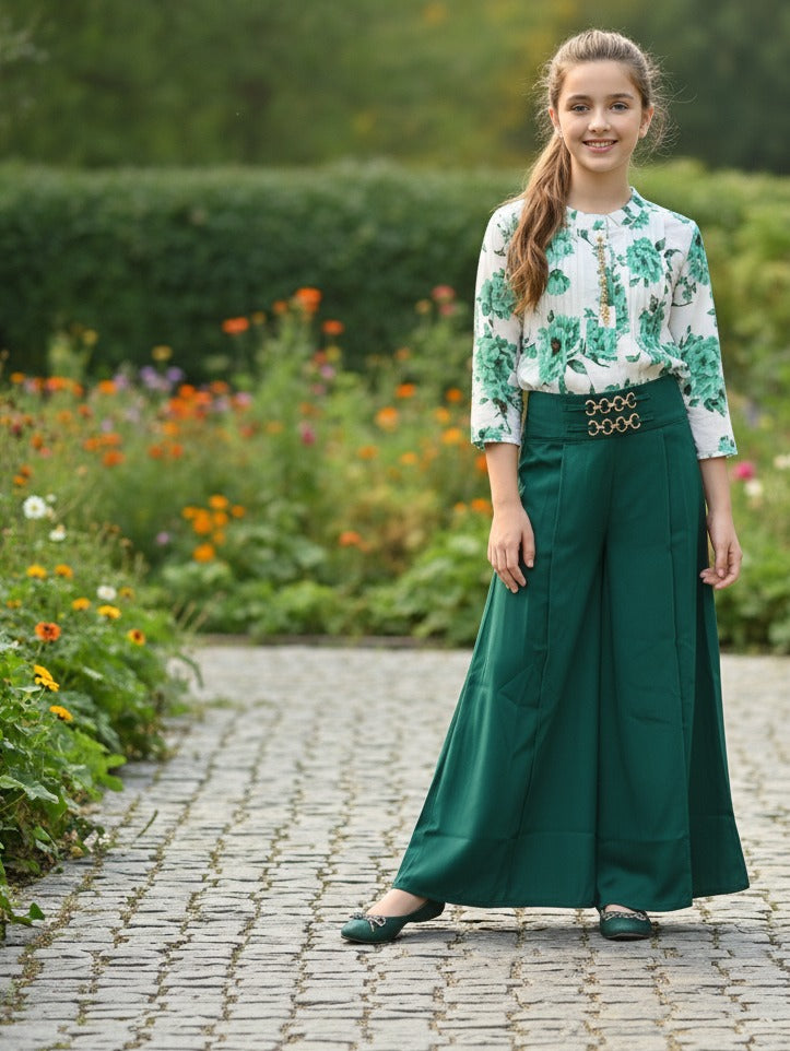 Trendy Floral Top & Palazzo Set for kids | Gorjet Fabric