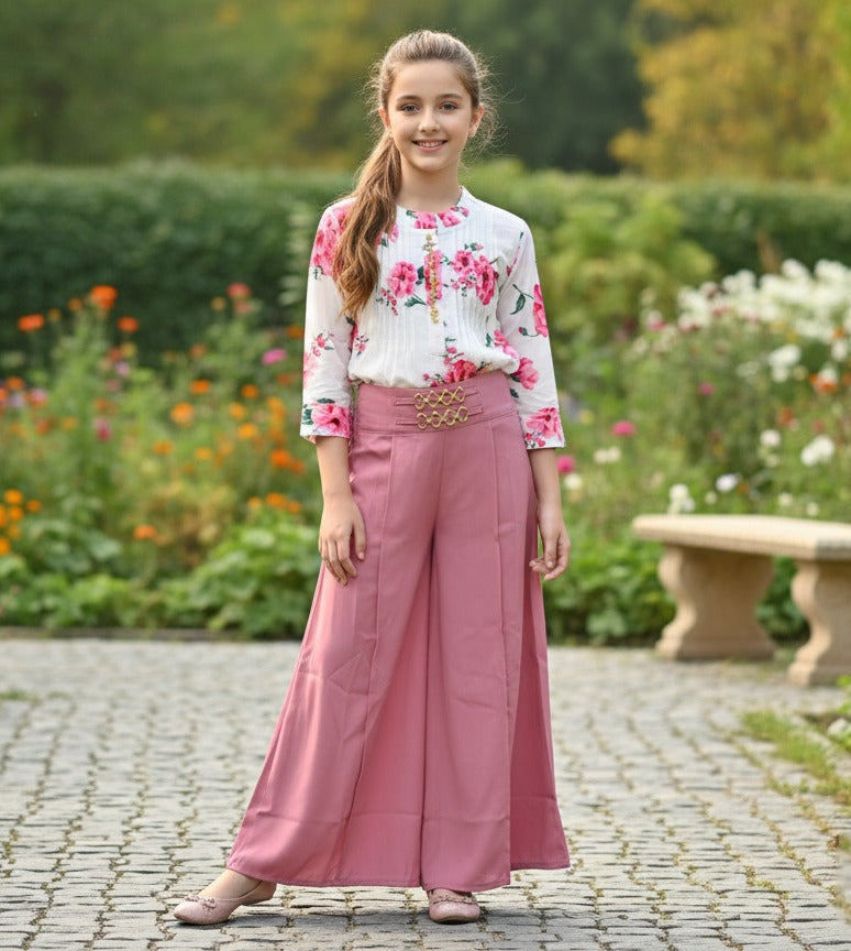 Trendy Floral Top & Palazzo Set for kids | Gorjet Fabric