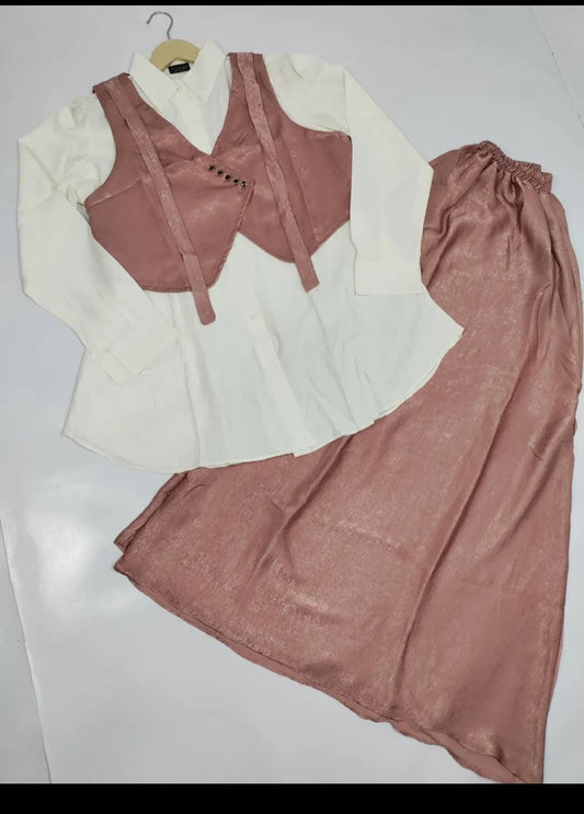 Elegant 3-Piece Plazo, Shirt & Koti Set