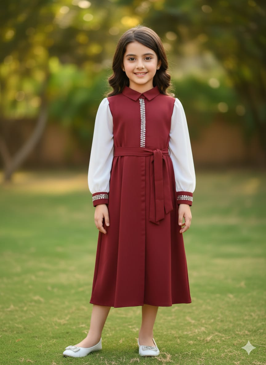 Elegant Western Midi Dress for Girls