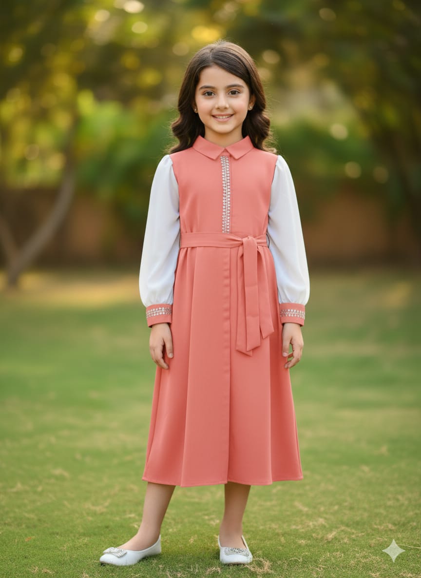 Elegant Western Midi Dress for Girls