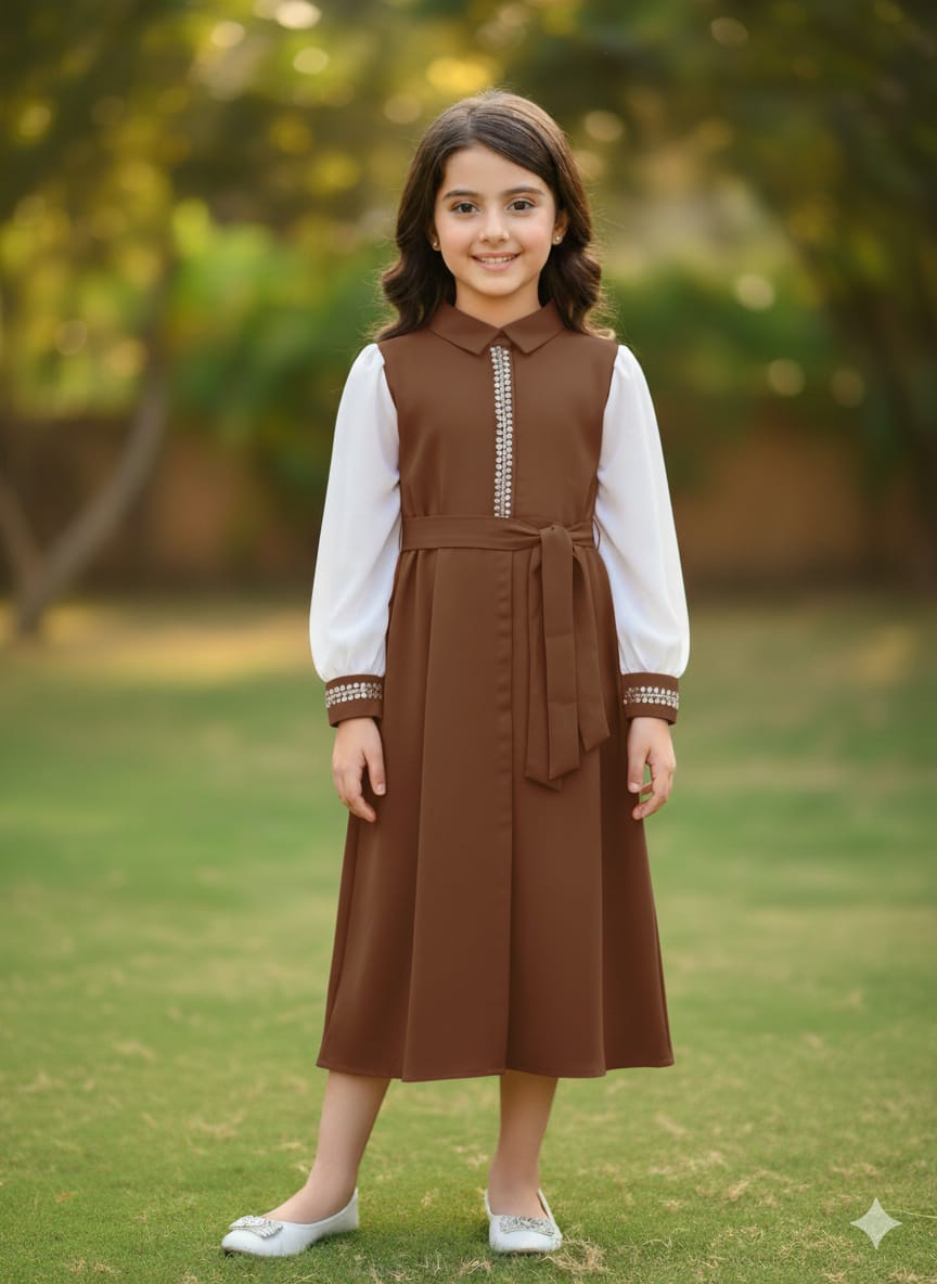 Elegant Western Midi Dress for Girls