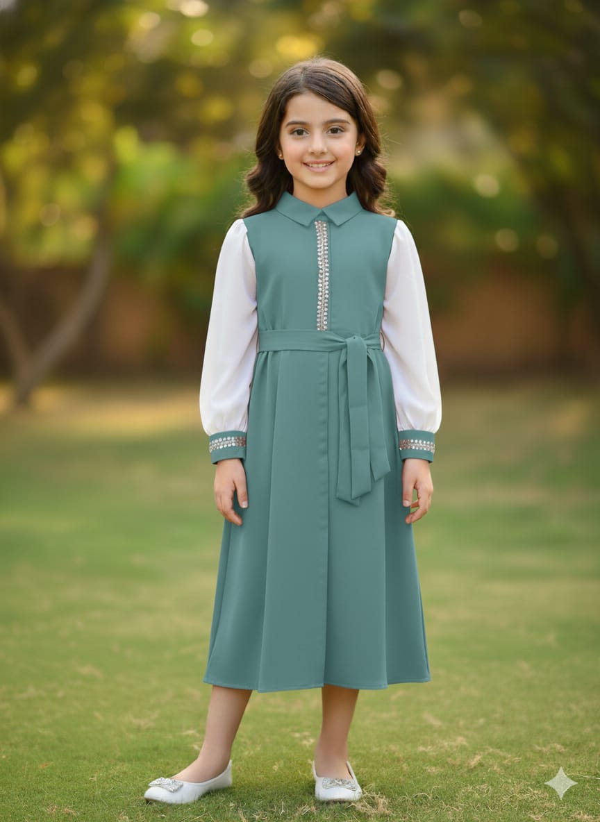 Elegant Western Midi Dress for Girls