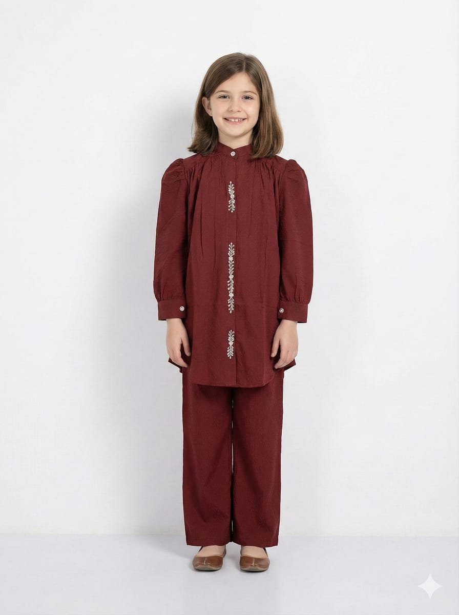 Elegant 2-Piece Crush Georgette Suit