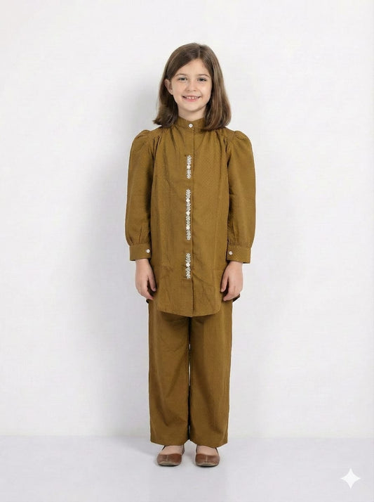 Elegant 2-Piece Crush Georgette Suit