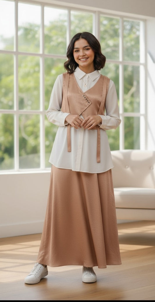 Elegant 3-Piece Plazo, Shirt & Koti Set