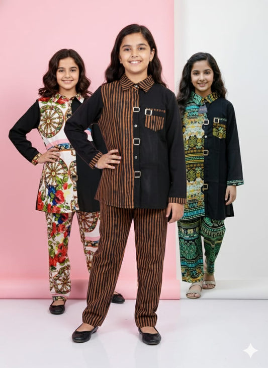 Timeless Twinning: Coordinated Kids' Button-Down Shirt & Trouser sets