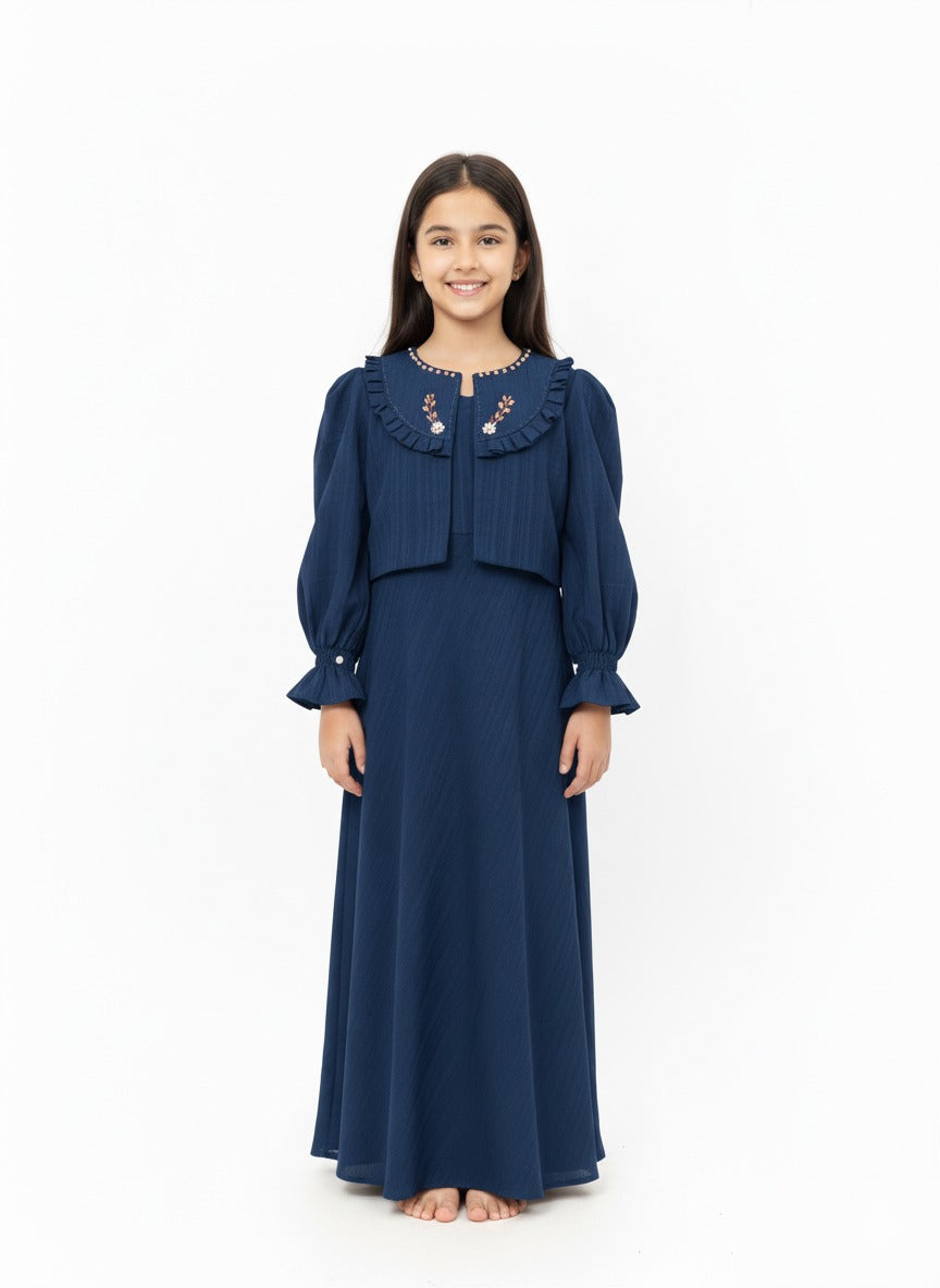 Elegant Long Frock for Girls | Crush Gorjet Fabric