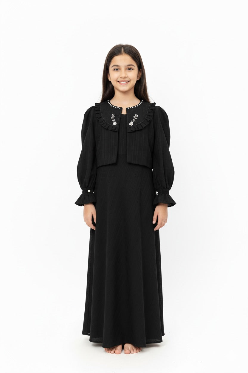 Elegant Long Frock for Girls | Crush Gorjet Fabric