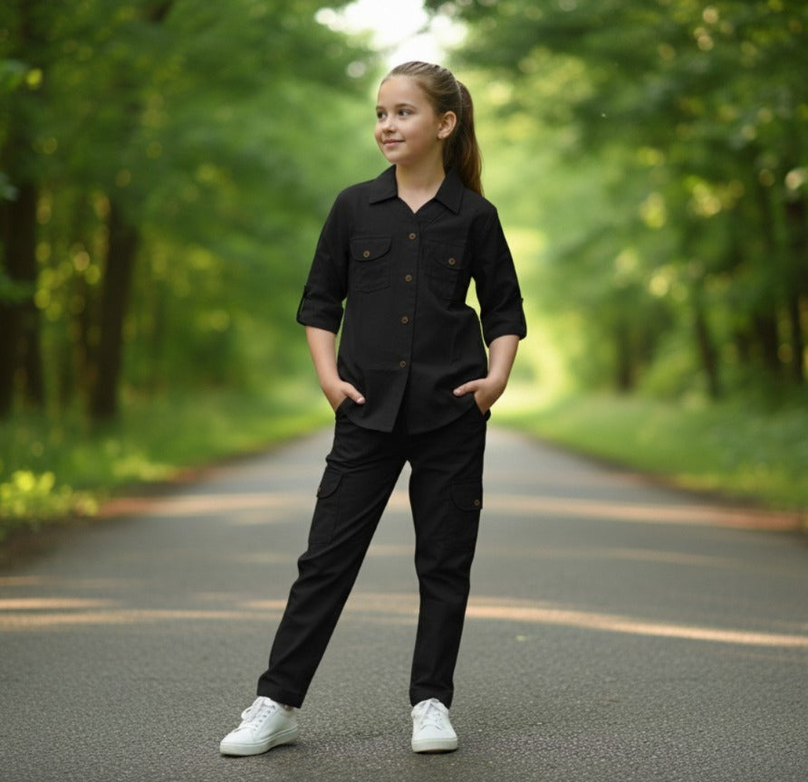 Trendy Girls’ Cotton Co-Ord Set Premium Shemray Fabric