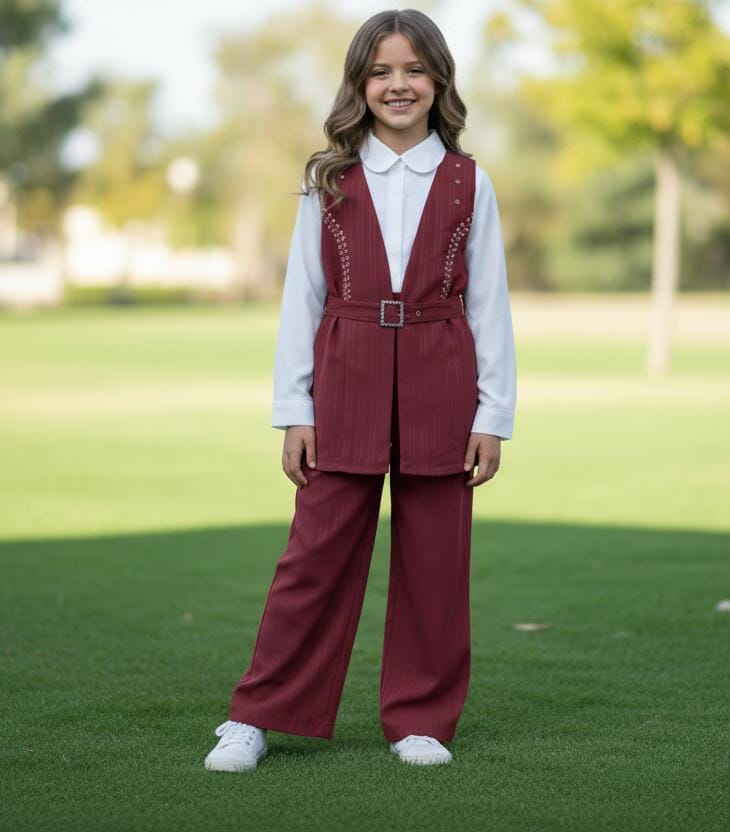 Stylish Girls’ 3-Piece Crush Georgette Set