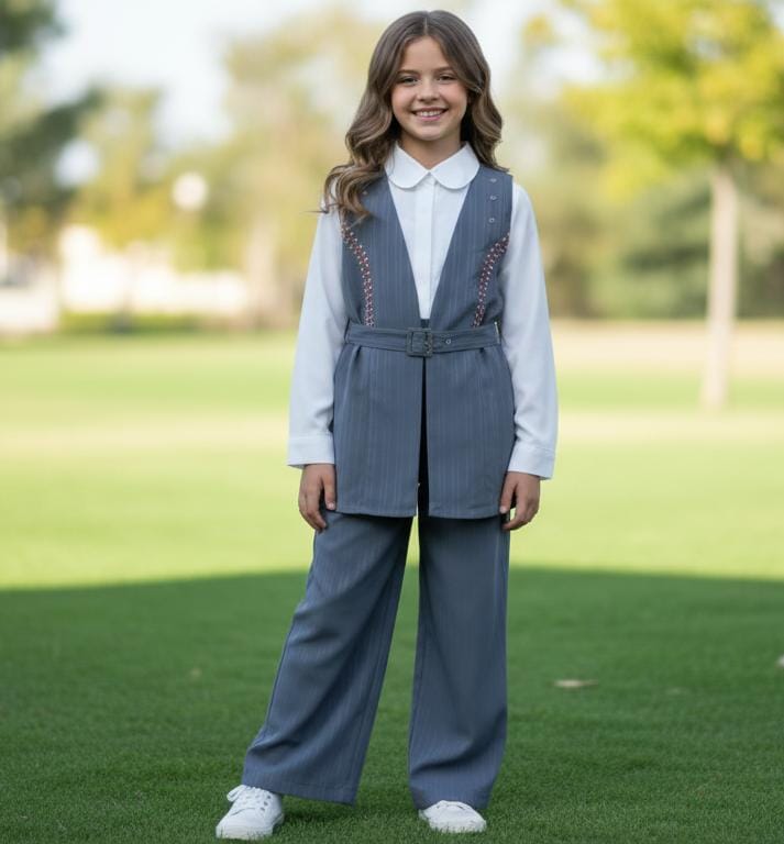 Stylish Girls’ 3-Piece Crush Georgette Set