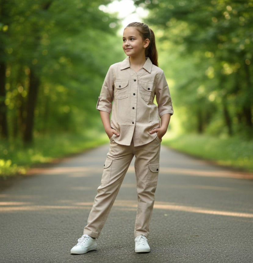 Trendy Girls’ Cotton Co-Ord Set Premium Shemray Fabric