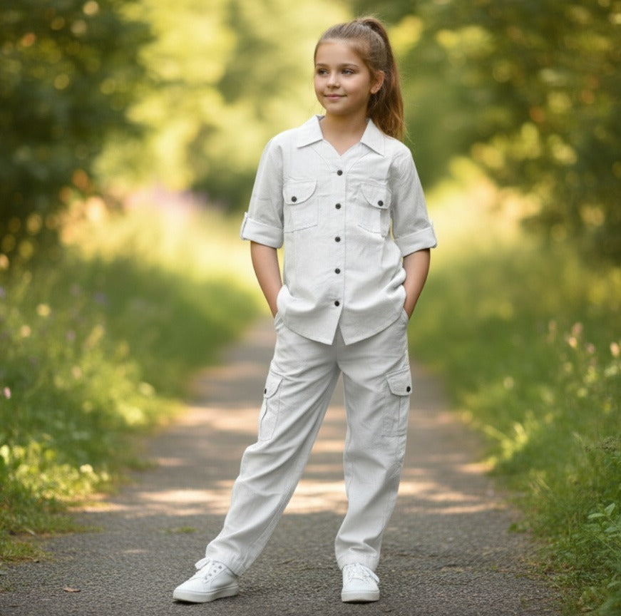 Trendy Girls’ Cotton Co-Ord Set Premium Shemray Fabric