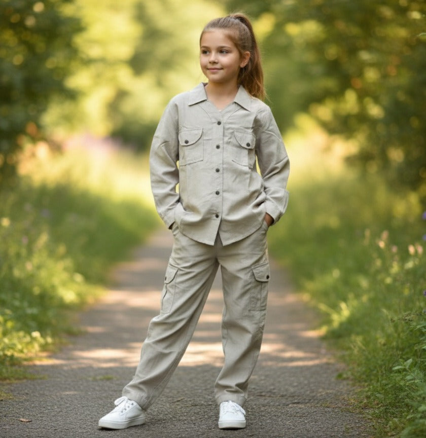 Trendy Girls’ Cotton Co-Ord Set Premium Shemray Fabric