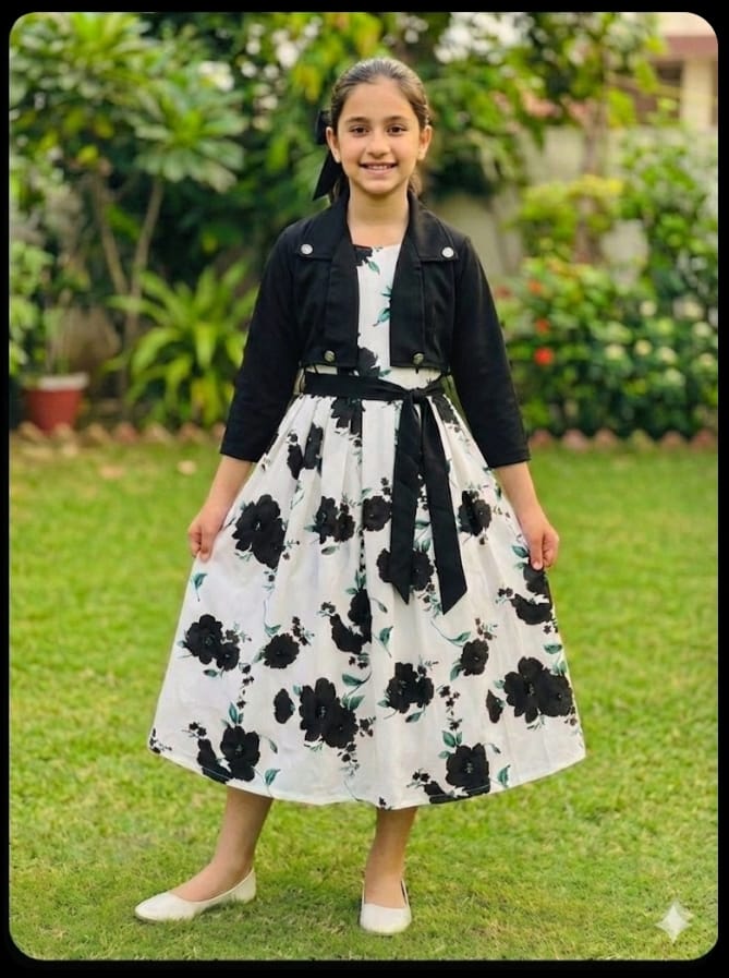 Girls Stylish Jacket Frock Set
