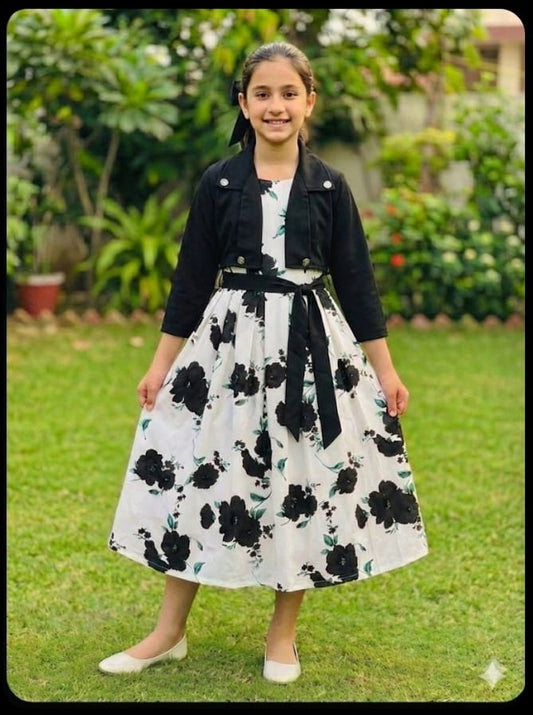 Girls Stylish Jacket Frock Set