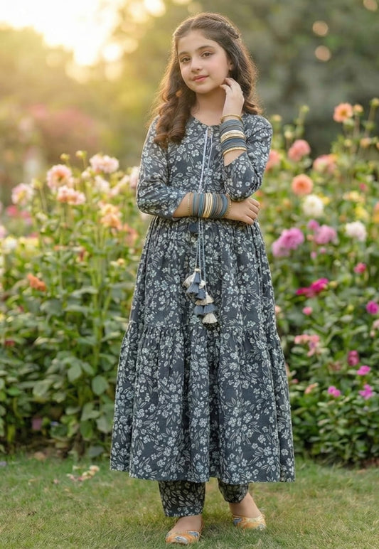Girls Lawn Long Frock