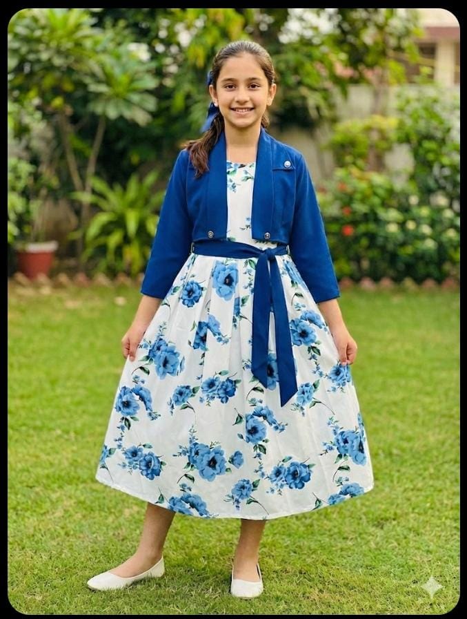 Girls Stylish Jacket Frock Set