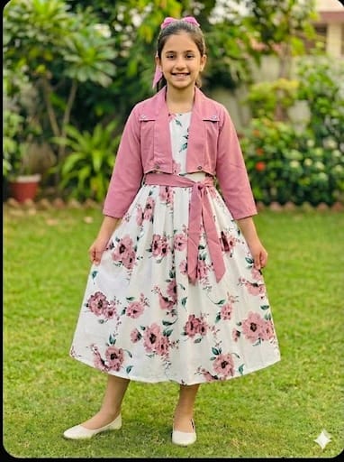 Girls Stylish Jacket Frock Set