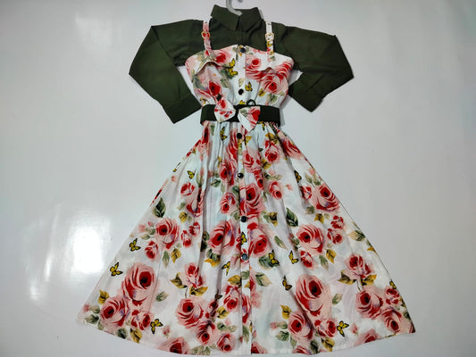 Girls Linen Romper Dress – Floral Print | Ages 11 to 14 Years