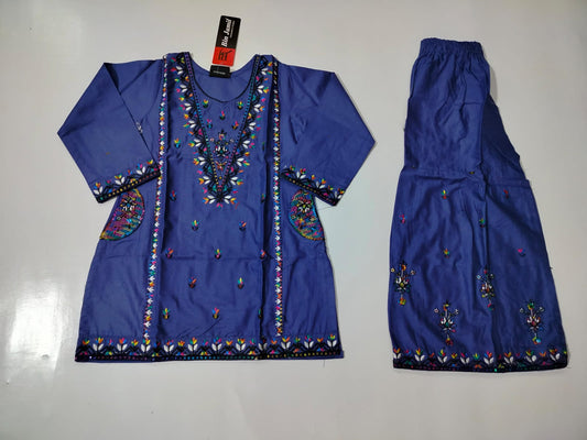 Girls Cotton Kurti with Ghara – 2 Piece Traditional Set (Ages 2 to 8 Years)