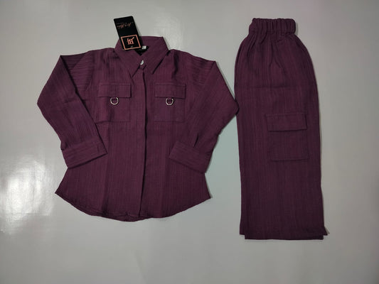 Girls Crushed Georgette Western Shirt with Trouser – 2 Piece Set (Ages 2 to 7 Years)