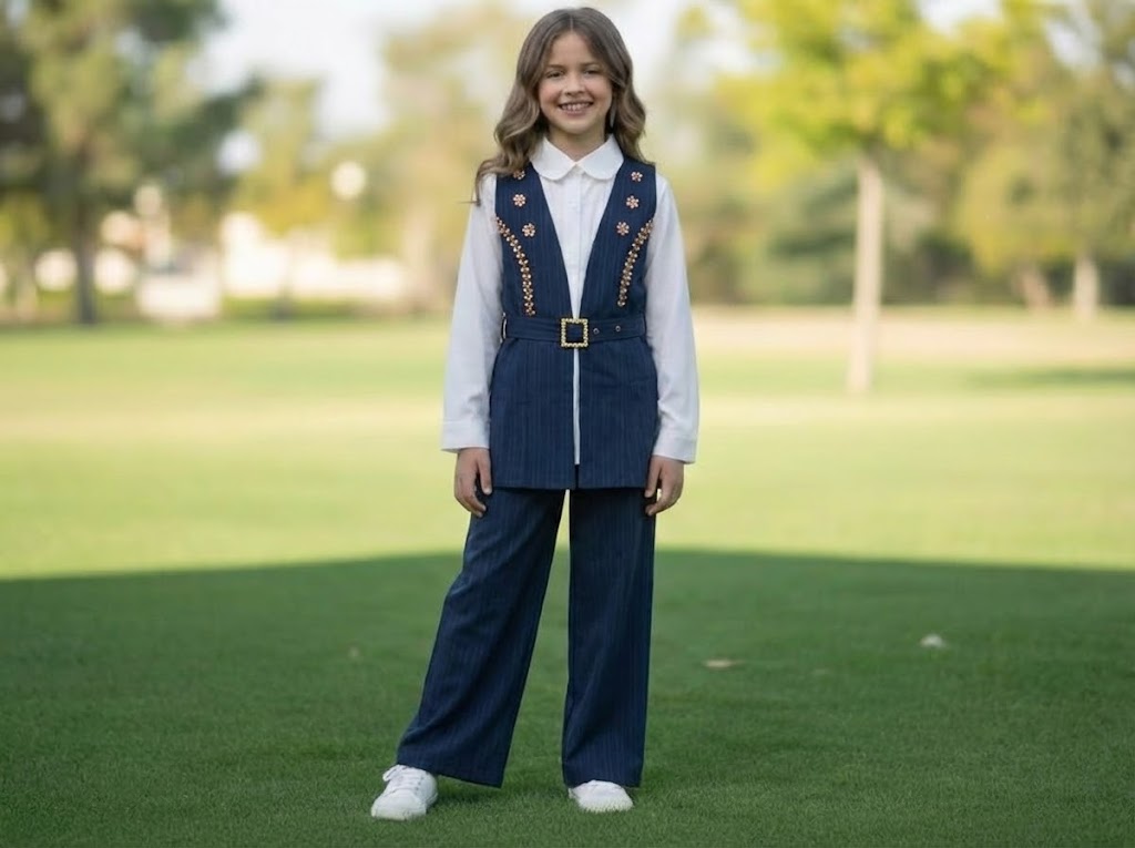 Stylish Girls’ 3-Piece Crush Georgette Set