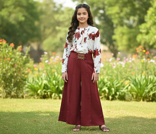 Trendy Floral Top & Palazzo Set for kids | Gorjet Fabric